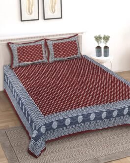 Festive Maroon Double Bedsheet