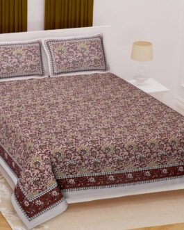 Cotton Jaipuri Print King Size Double Bedsheet